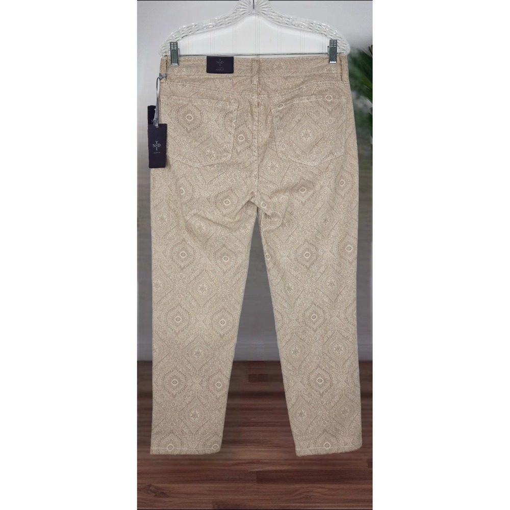 NYDJ Women's Chic Floral Cream  Pattern Ankle Skinny Pants 8 - Picture 3 of 11